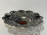 Ottoman Style Turkish Silver Brooch or Veil Pin with Moorish Filigree Lace