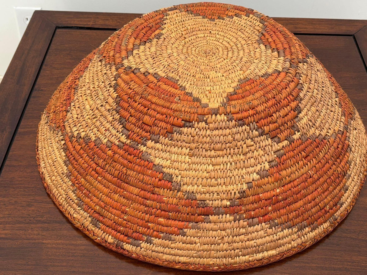 Large American Western Basket Vintage Woven Reed 1950s — additional view 10