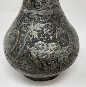 19th Century Tinned Copper Indo-Persian Islamic Vase