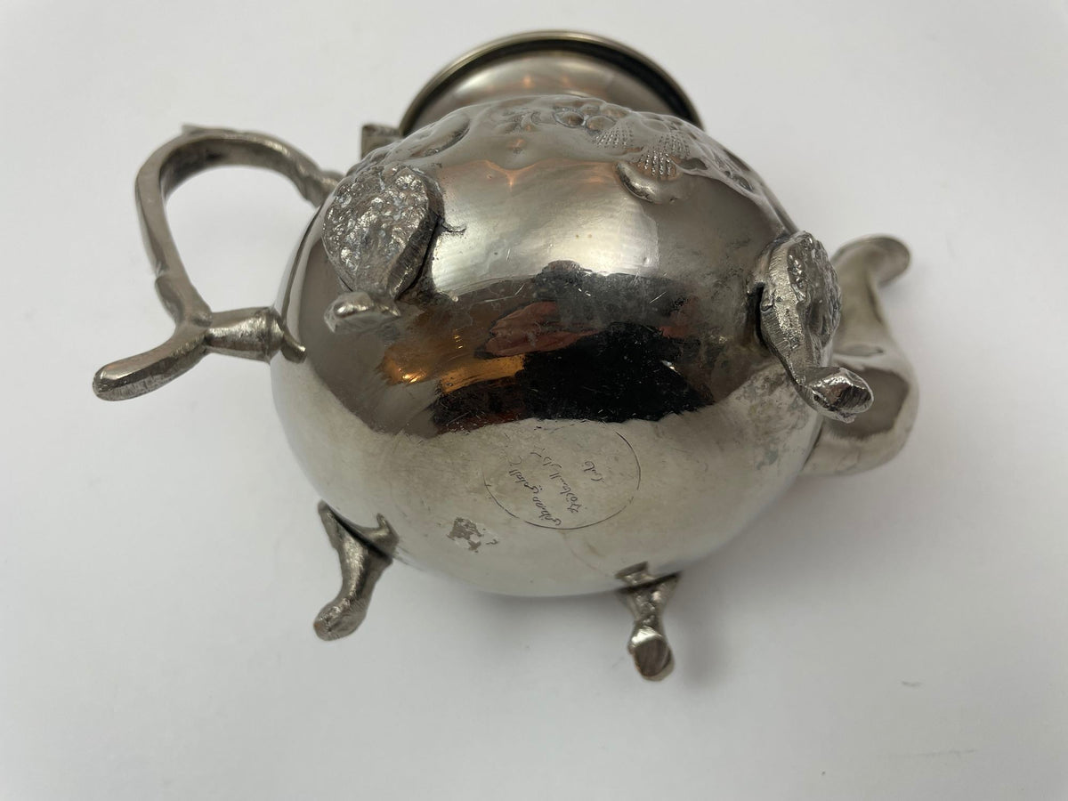 Vintage Moroccan Silver Plated Tea Pot, Handcrafted Islamic Style