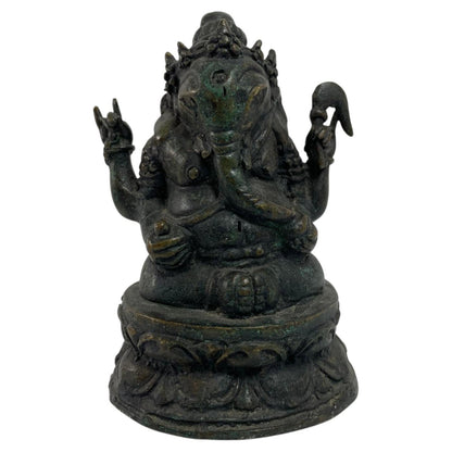 Bronze Statue Sculpture of Ganesh Indian or Nepalese Bronze Hindu Statue