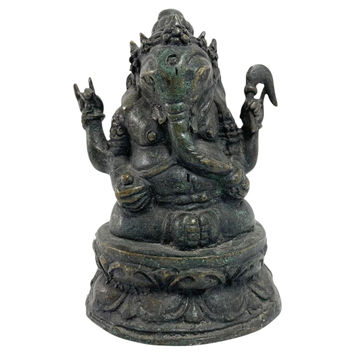 Bronze Statue Sculpture of Ganesh Indian or Nepalese Bronze Hindu Statue