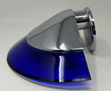Postmodern Italian Cobalt Blue Murano Glass & Chrome Wall Sconce, 1980s 1 of 7