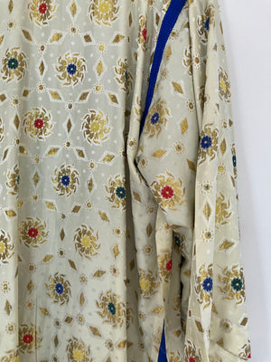 Vintage Moroccan Caftan in Royal Blue And Gold
