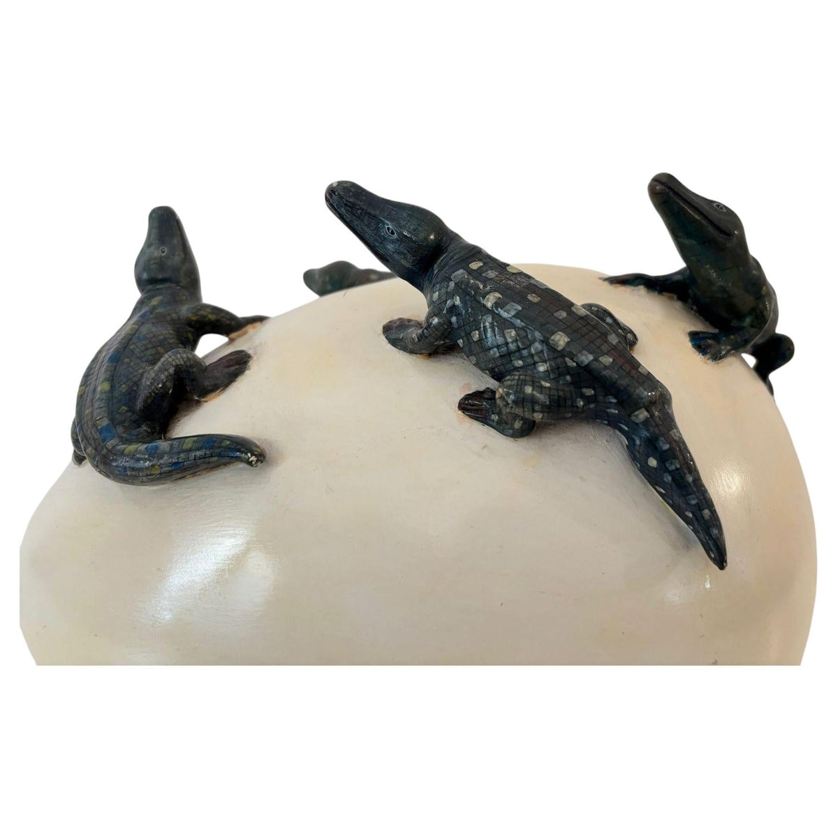1980s Vintage Ceramic Hatching Alligators by Nacho Mejia, Mexican Art — additional view 4