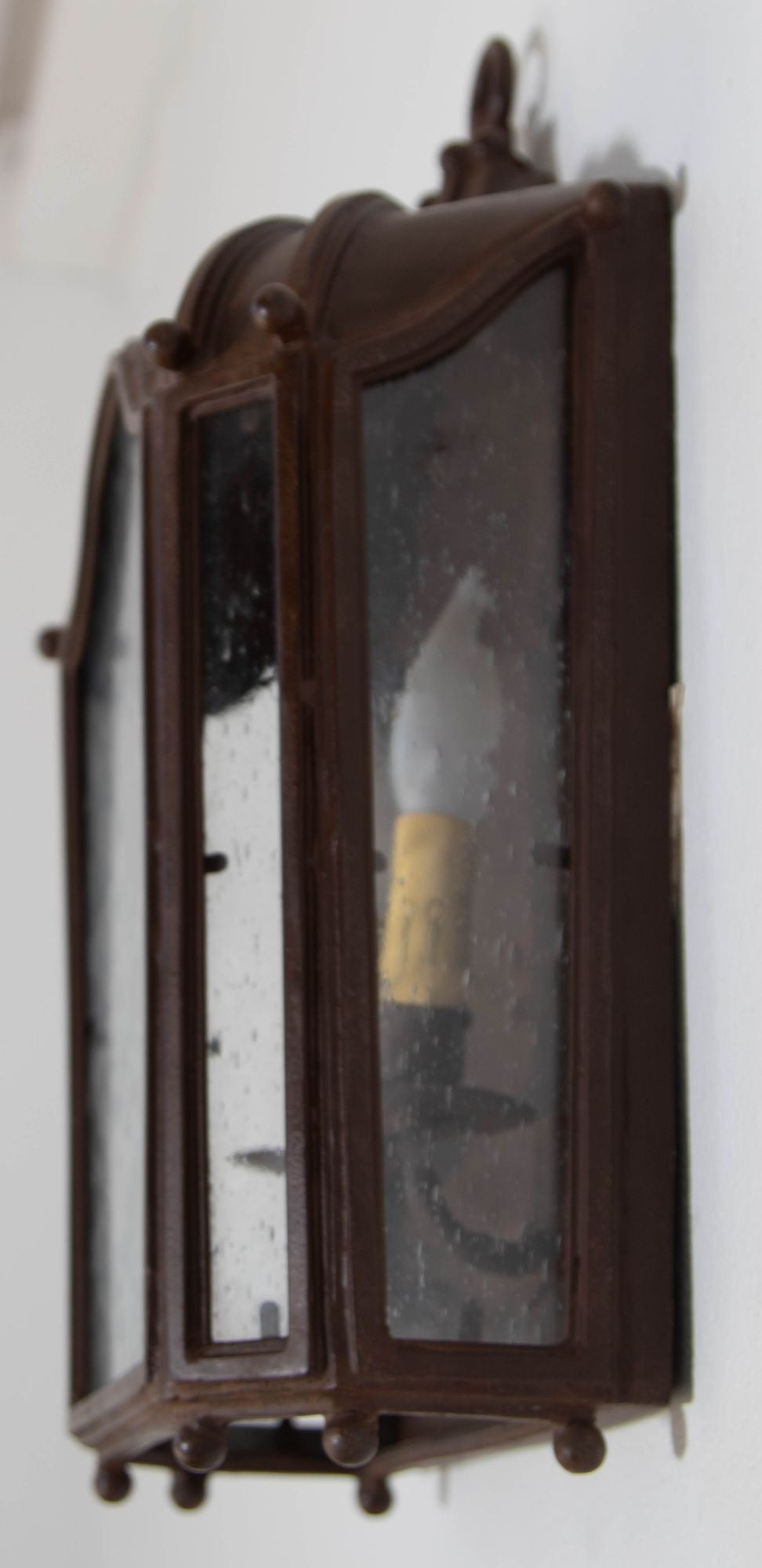 Iron Wall Lantern Antique Rust with Glass 1 of 6 for Outdoor European Style