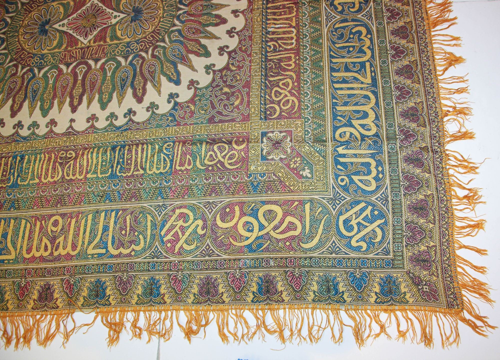 Antique Large Moorish Silk Textile Granada Spain Islamic Art