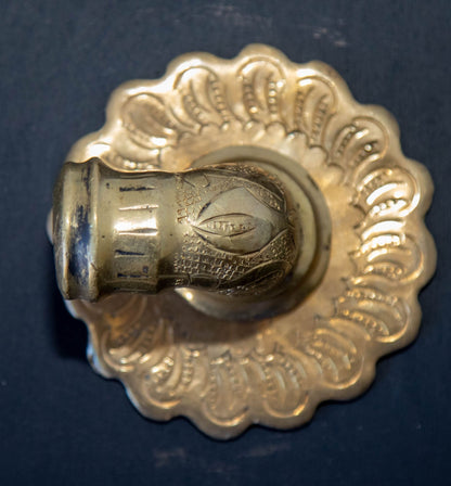 Vintage Moroccan Brass Fountain Faucet with Engraved Moorish Design