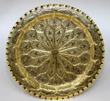 Moroccan Brass Tray Moorish Islamic Metalwork 13 inches Diameter