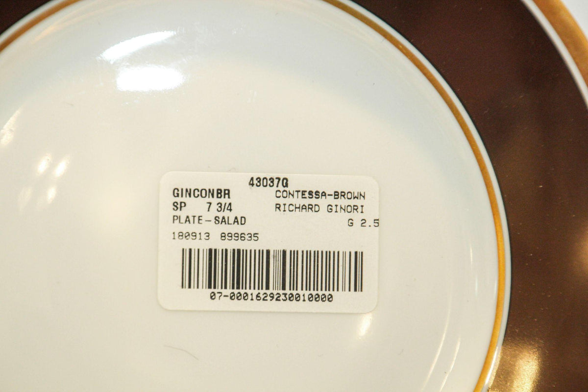 Richard Ginori Brown & Gold Trimmed Dinnerware Service Of 93 Pieces — detail view 9