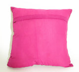 Hot Pink Silk Throw Pillow with Peacocks India