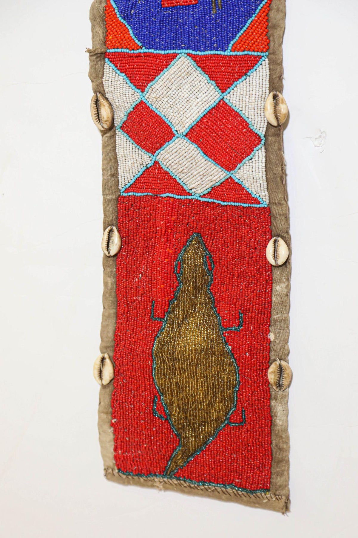 African Yoruba Diviner's Red Beaded Panel Sash 1950 — additional view 9