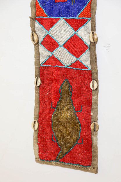 African Yoruba Diviner's Red Beaded Panel Sash 1950 — additional view 9