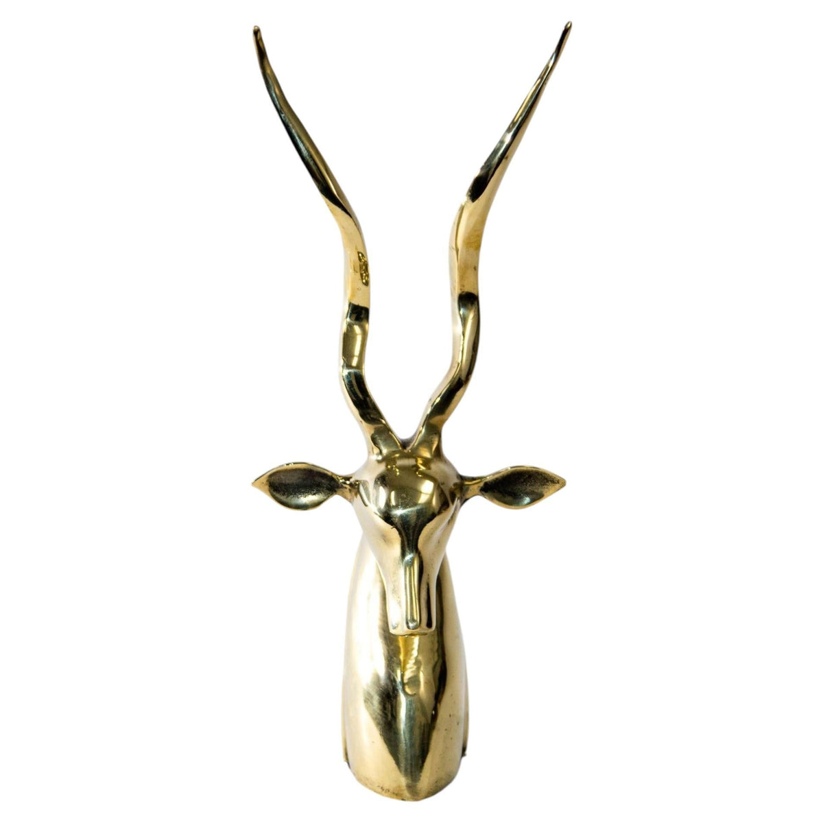 Art Deco Style Brass Antelope Gazelle Bust Sculpture — additional view 5