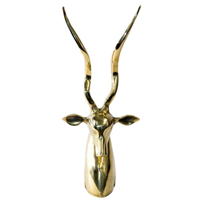 Art Deco Style Brass Antelope Gazelle Bust Sculpture — additional view 5