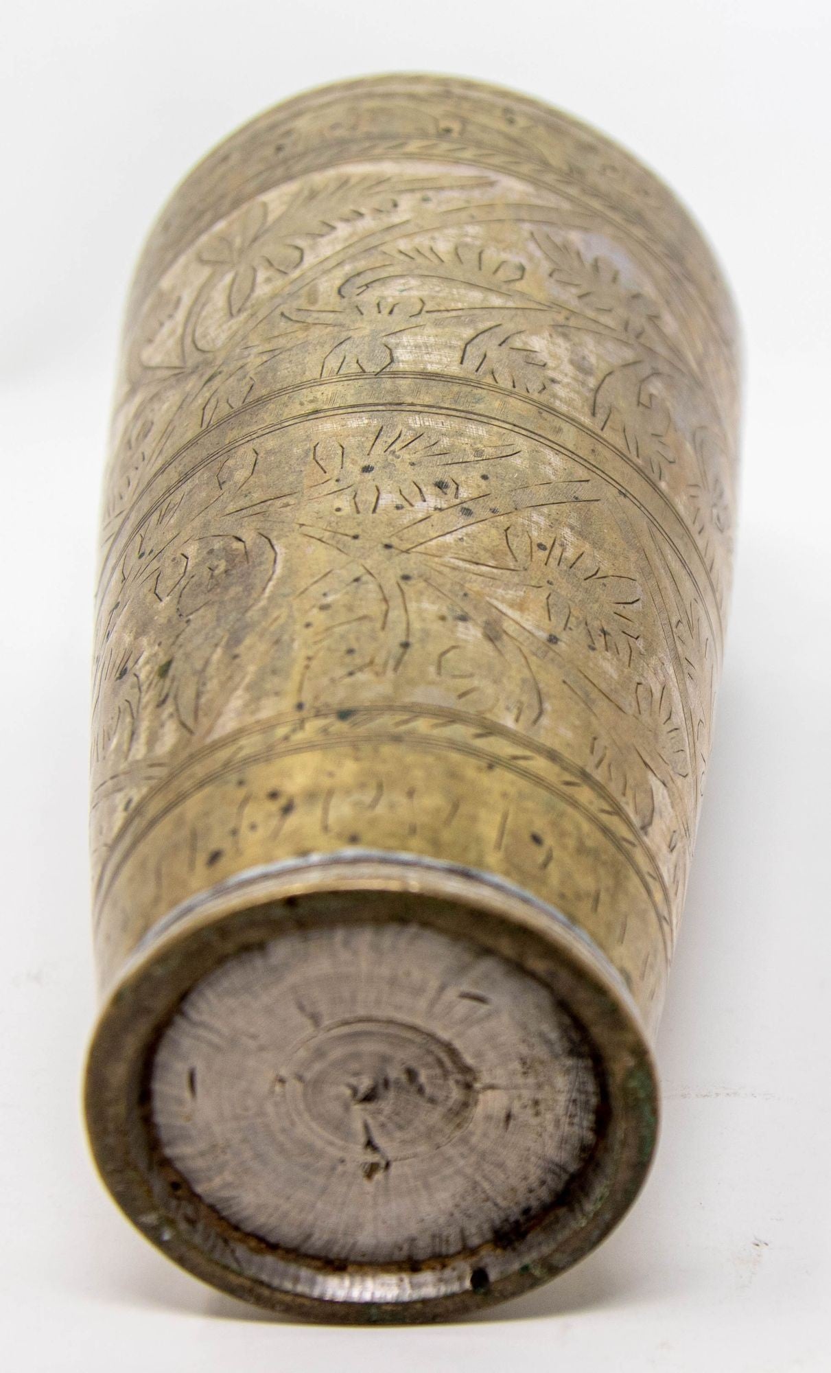 Antique Metal Engraved Mughal Beaker or Vase from India 1940s
