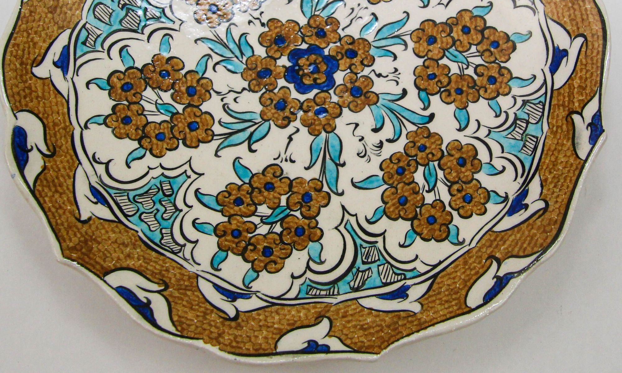 Islamic Ceramic Plate in the Iznik Style Hand Painted in Turkey 1950s