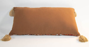 Vintage Pillow in Colorful Embroidered Fabric Patchwork Rajasthan India