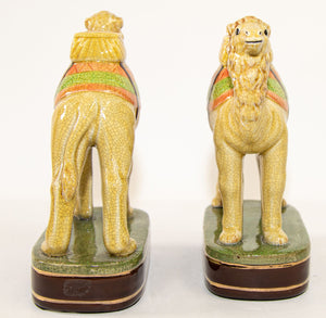 Vintage Porcelain Camel Sculptures Figurines Bookends