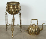 Moroccan Brass Tea Kettle on Stand Handcrafted in Fez Morocco 1930