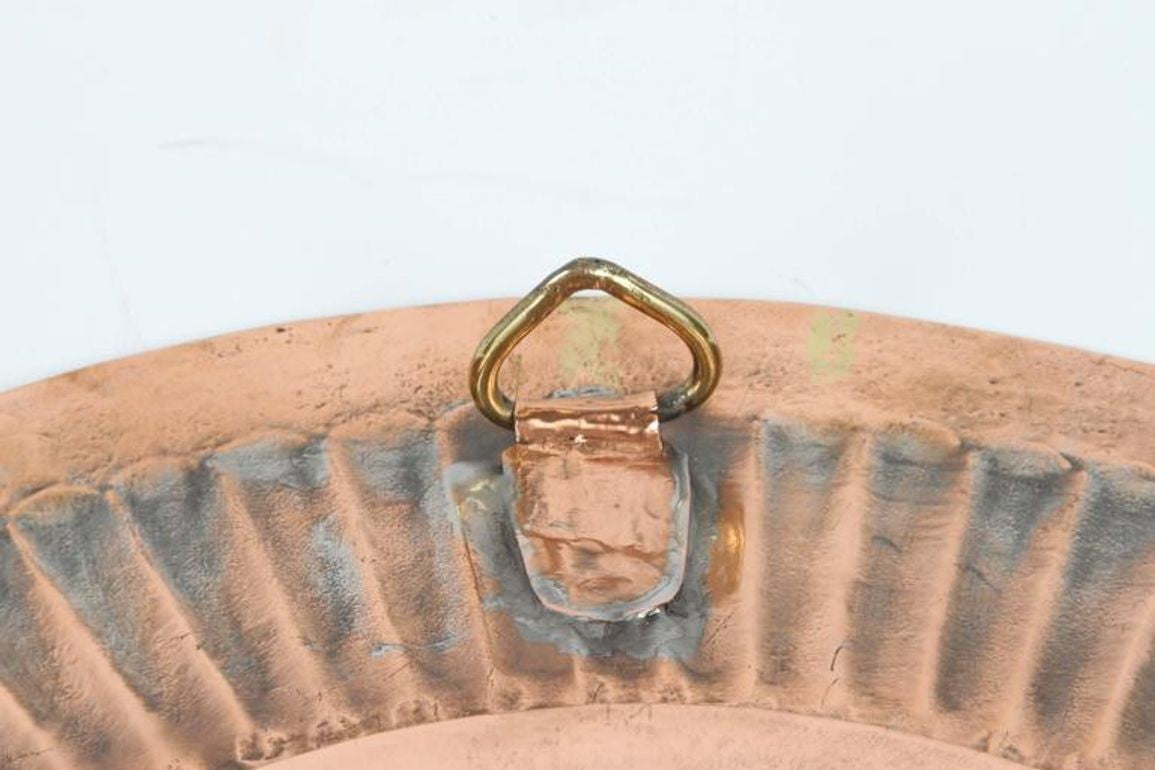 Vintage Asian Hand-Hammered Copper Elephant Tray or Wall Plaque Bowl 1940s
