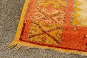 Moroccan Orange Vintage Beni MGuild Rug 1960s