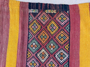 1960s Vintage Flat-Weave Berber Moroccan Rug