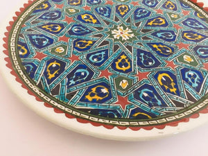 Hand Painted Ceramic Decorative Moorish Plate 1950s