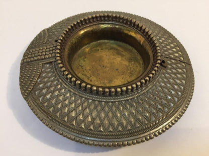 Antique Indian Dhokra Tribal Brass Anklet Repurposed as Catchall, circa 1920