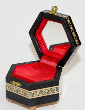 Mosaic Marquetry Octagonal Music Box Granada Moorish Spain