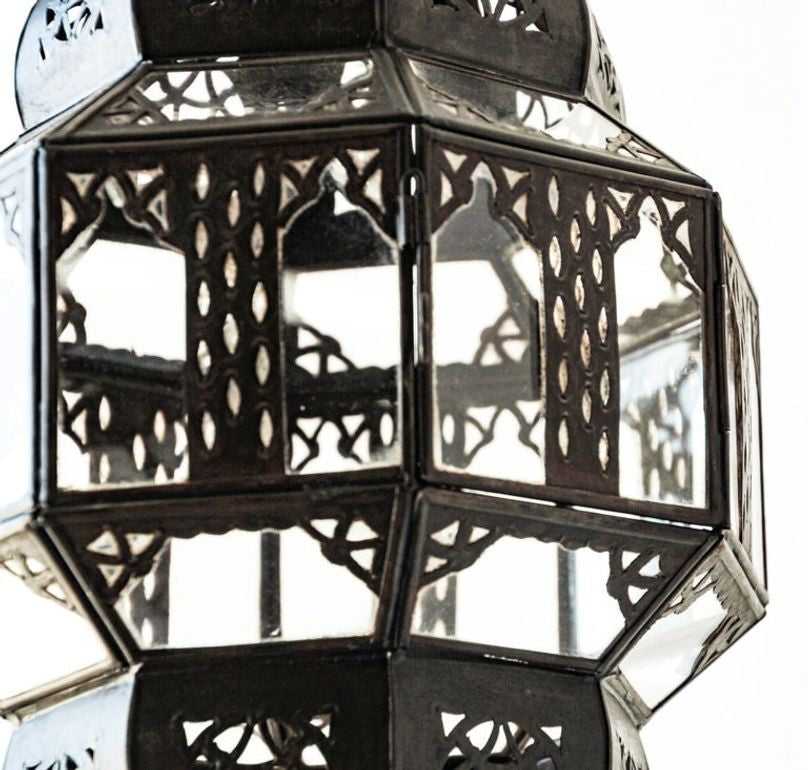 Handcrafted Moorish Glass Lantern Octagonal Shape