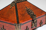 South Indian Netturpetti Jewelry Box, Teak & Brass, Circa 1950