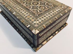 Vintage Middle Eastern Moorish Mosaic Marquetry Inlay Box