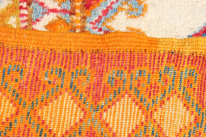 1960s Vintage Orange Moroccan Berber Rug