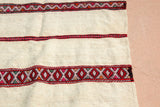 1960s Vintage Berber Moroccan Handira Bohemian Tribal Style Flat-Weave Textile