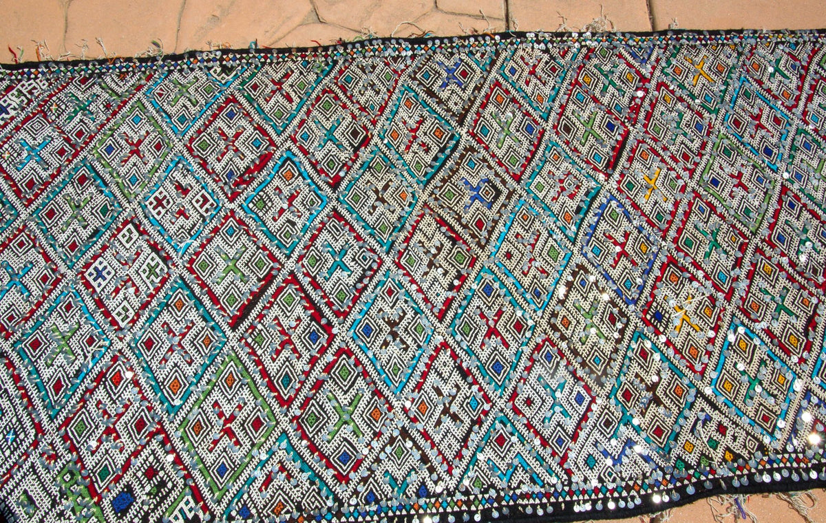 1950s Vintage Zemmour Moroccan Rug Berber Runner, 3ft x 16.4ft long