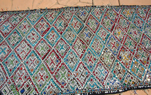 1950s Vintage Zemmour Moroccan Rug Berber Runner, 3ft x 16.4ft long
