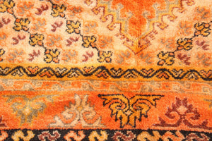 1960s Moroccan Berber Rug Burnt Orange 16ft Long