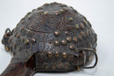 Antique African Moroccan Tribal Carved Wood Flask 19th C.
