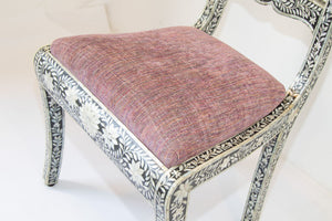 Anglo-Indian Mughal Mother of Pearl Inlaid Side Chair with Ram's Head 1 of 4