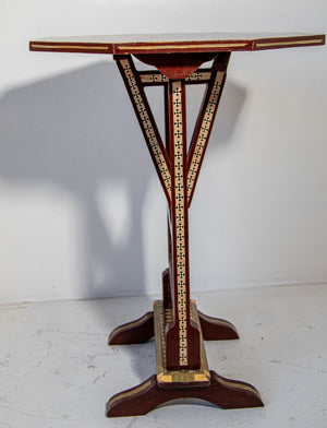 Egyptian Octagonal Side Table Islamic Moorish Tilt-Top Inlaid Table 1950s