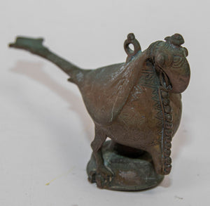 Antique Indian Bronze Parrot Figure oil Lamp Rajasthan 19th Century