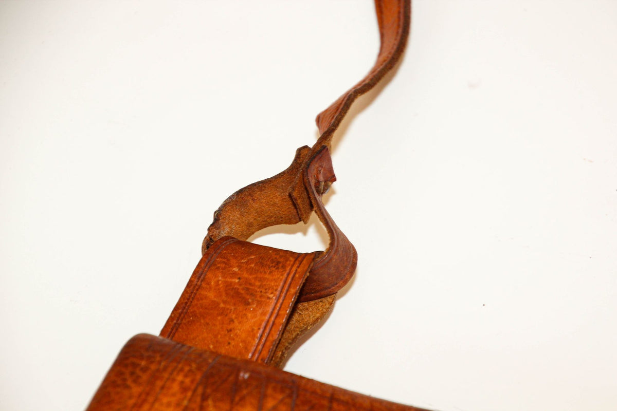 Antique African Tuareg Moroccan Shoulder Leather Bag 1960s Collectible