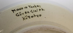 Kutahya Hand Painted Islamic Turkish Decorative Plate 1950's