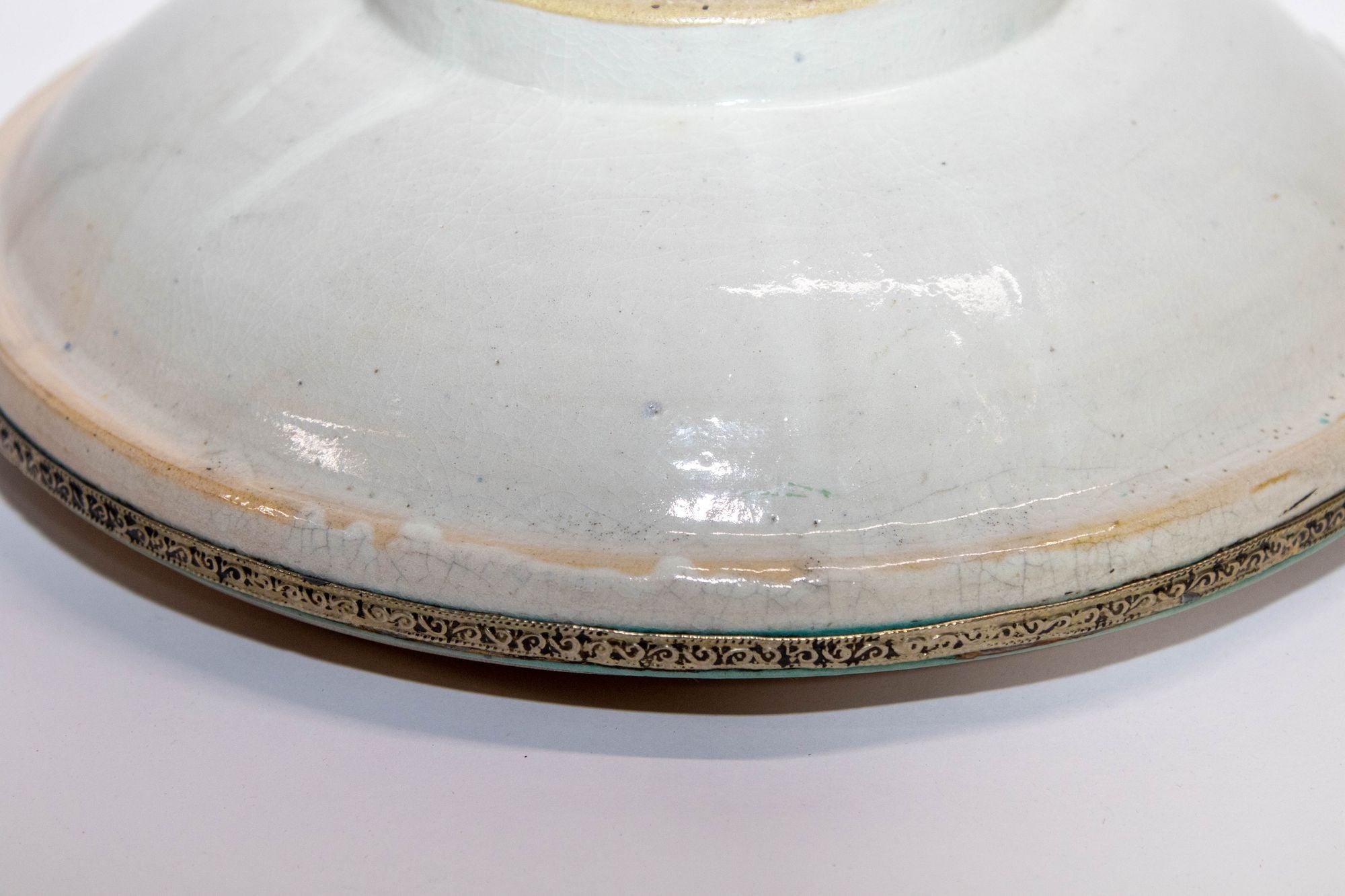 Moroccan Ceramic Bowl from Fez Antique from 1940's