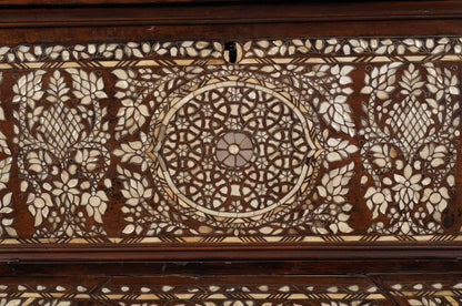 Large 19th-Century Ottoman Levantine Mother-of-Pearl Inlaid Dowry Chest