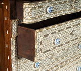 Antique Middle Eastern Mother-of-Pearl Inlaid Marble-Top Chest of Drawers