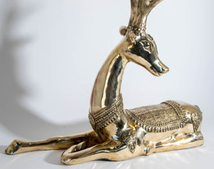 1960s Hollywood Regency Large Brass Deer by Sarreid Ltd, Spain