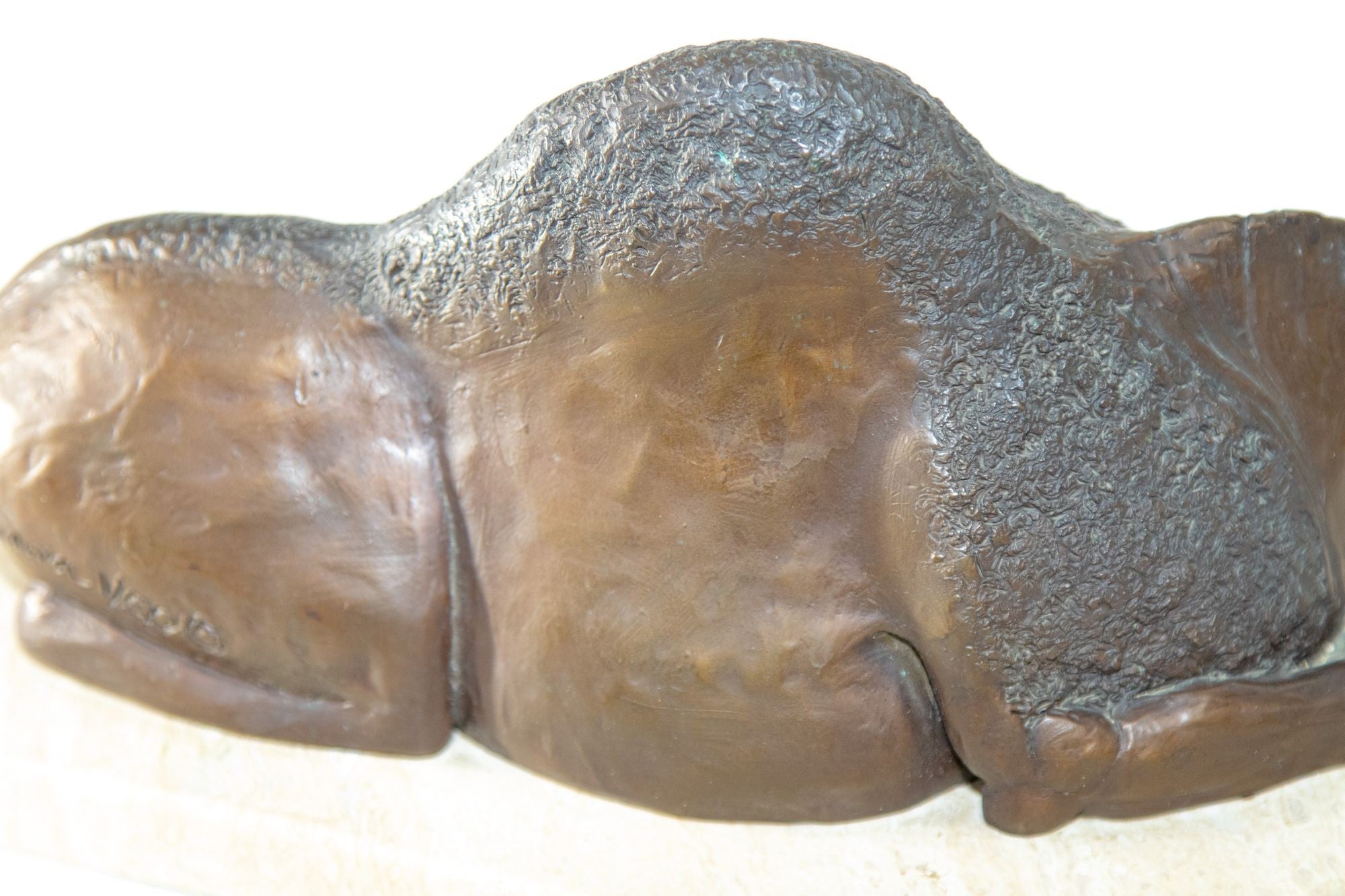 Bronze Resting Camel Sculpture on Marble Stand French School