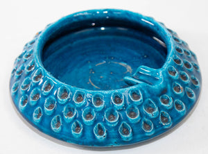 Aldo Londi for Bitossi Remini Blue Ceramic Ashtray Handcrafted in Italy